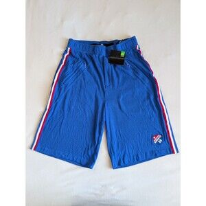 Vintage 90s Marithe Francois Girbaud Mens L Badge Baggy Knit Shorts Blue Jog